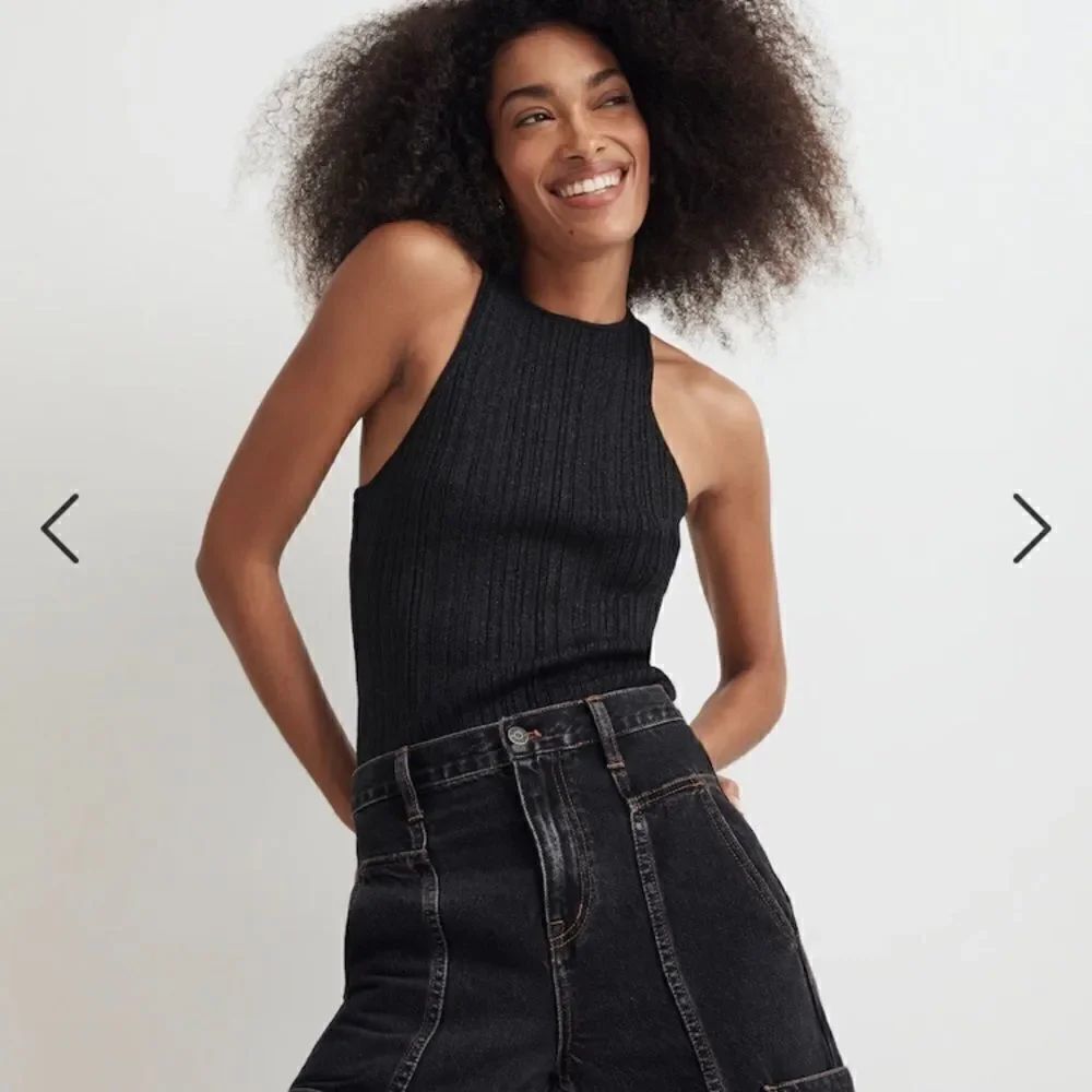 Madewell The Signature Shimmer Knit Cutaway Sweater Tank